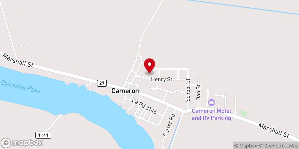 Map showing location of Cameron Parish Port, Harbor and Terminal District
