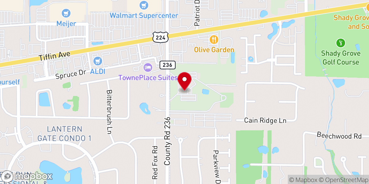 Map showing location of Trinity Baptist Church