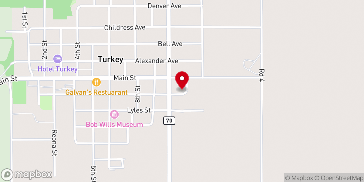Map showing location of Church of Western Swing