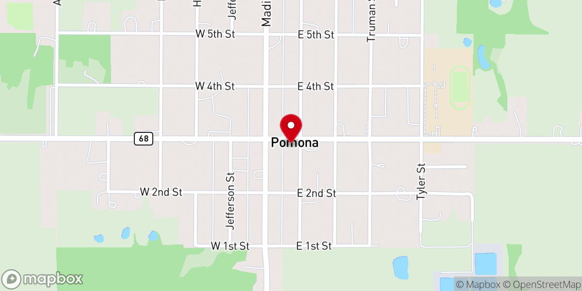 Map showing location of Pomona Fire Department