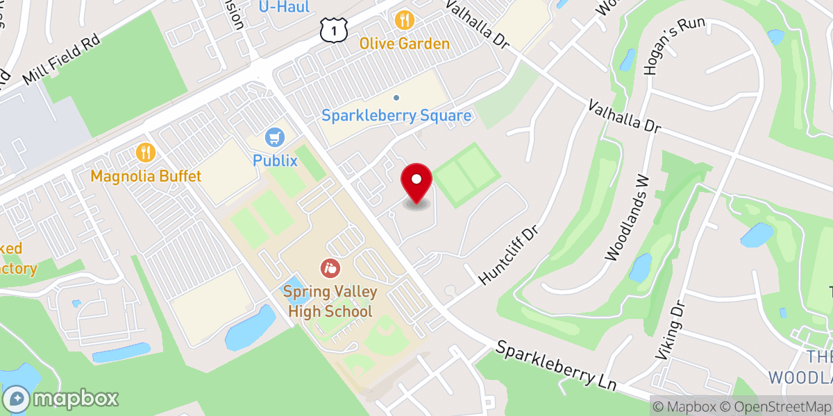 Map showing location of Spring Valley Presbyterian Church
