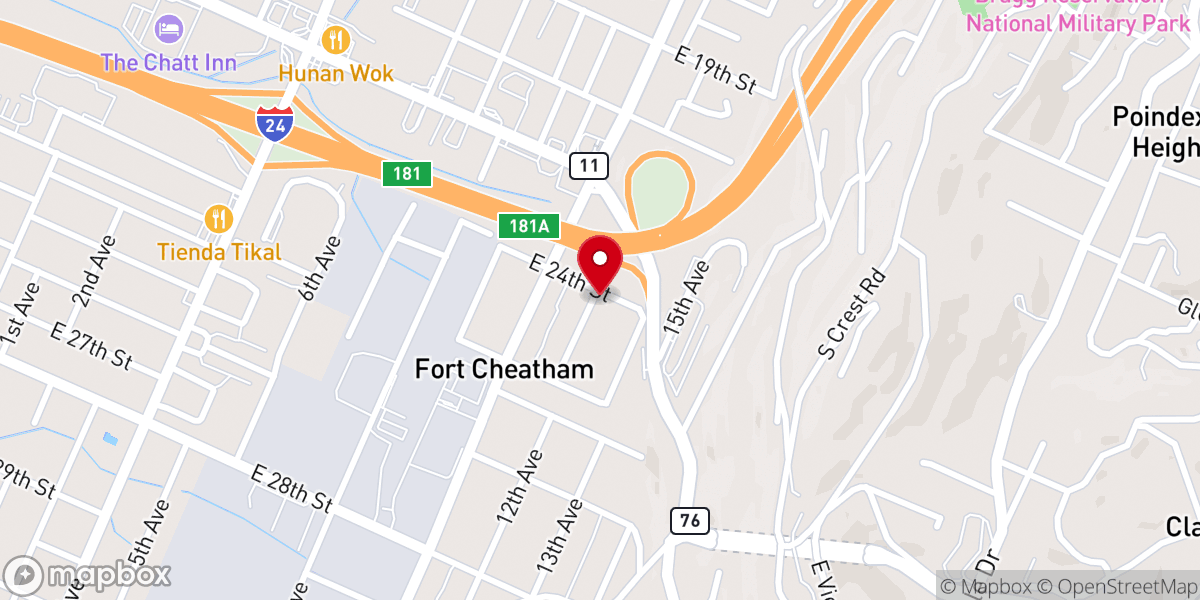 Map showing location of Harris Chapel African Methodist Episcopal Zion Church