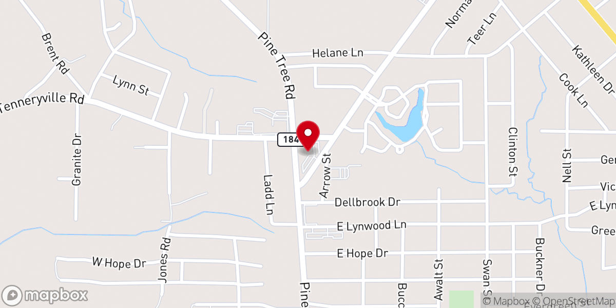 Map showing location of Greggton Missionary Baptist Church