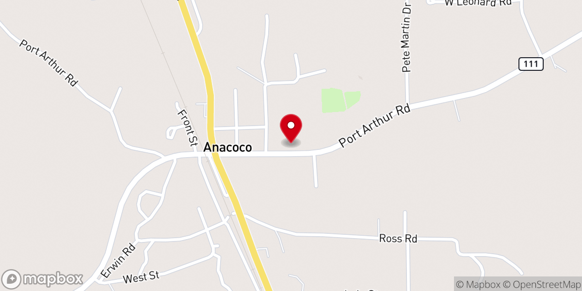 Map showing location of Anacoco High School