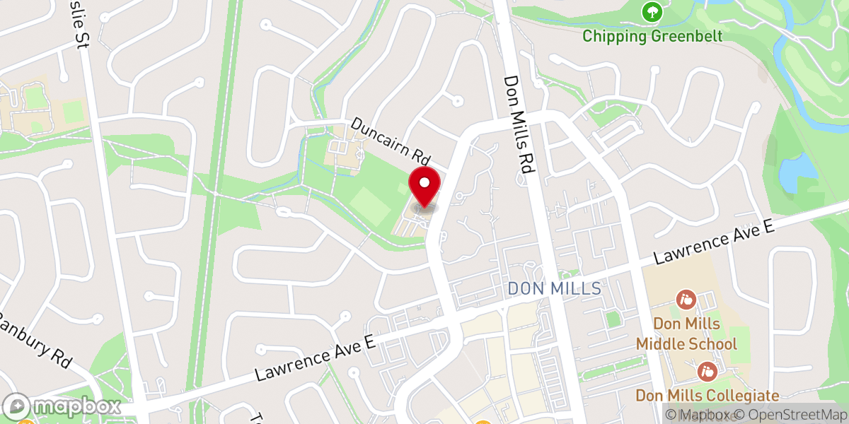 Map showing location of The Donway Covenant United Church