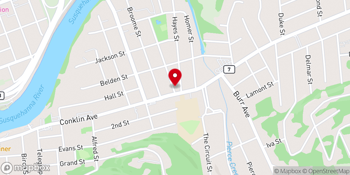 Map showing location of Conklin Ave First Baptist Church