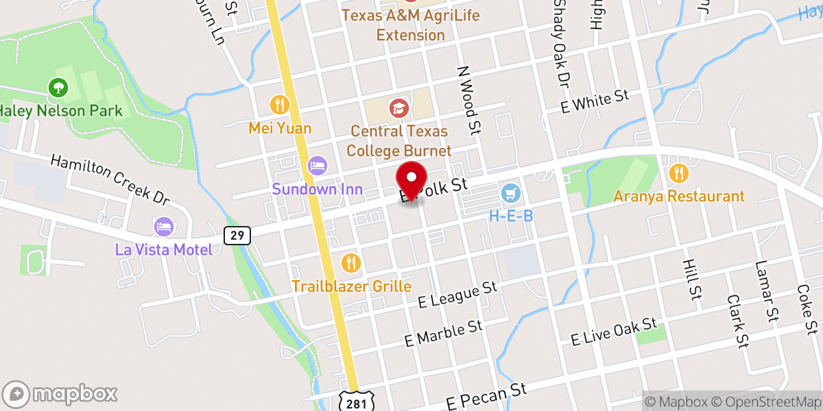 Map showing location of Vanderveer Street Church of Christ