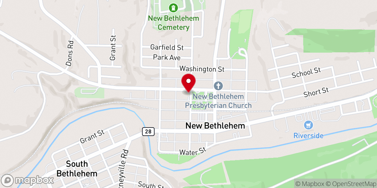 Map showing location of Redbank Valley United Methodist Ministry