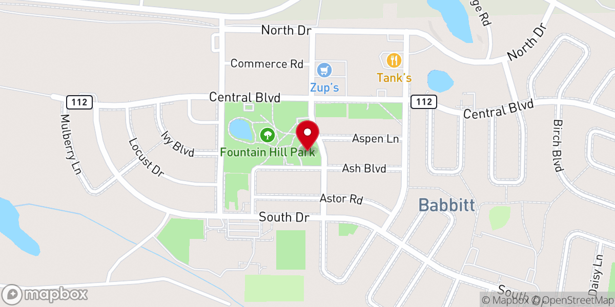 Map showing location of Evangelical Lutheran Church