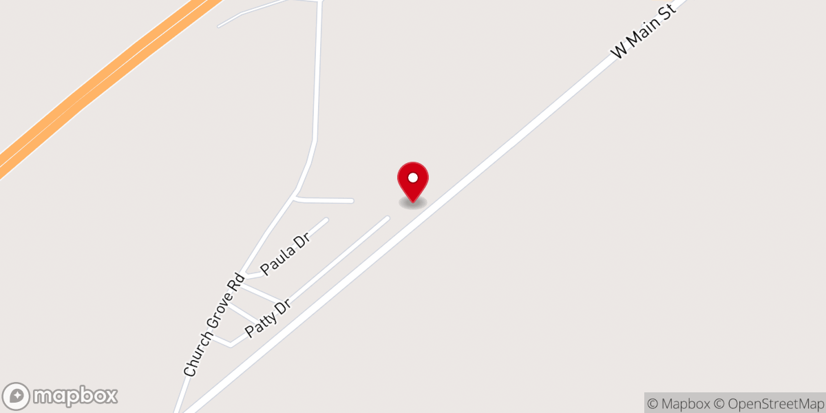 Map showing location of Church Grove Baptist Church
