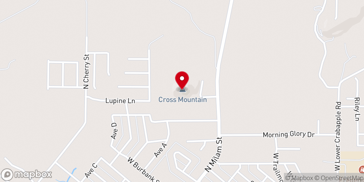 Map showing location of Cross Mountain
