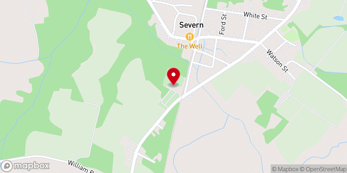 Map showing location of First Baptist Church