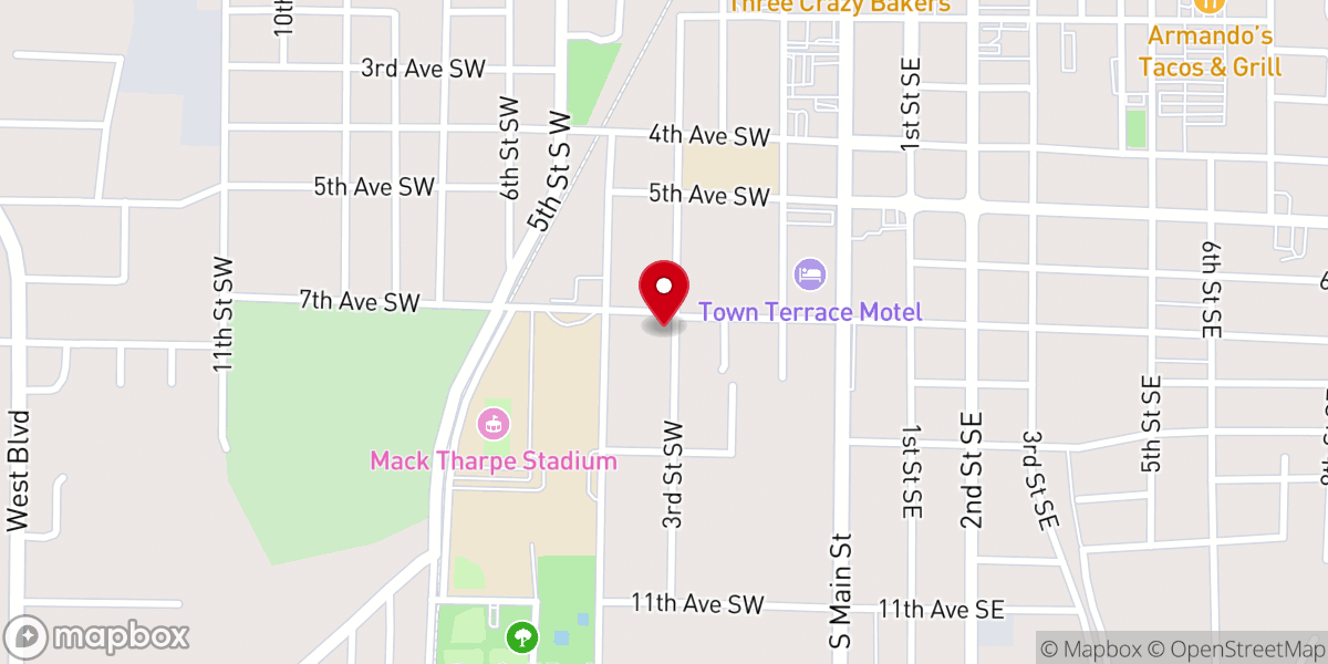 Map showing location of New Life Family Worship Center Inc