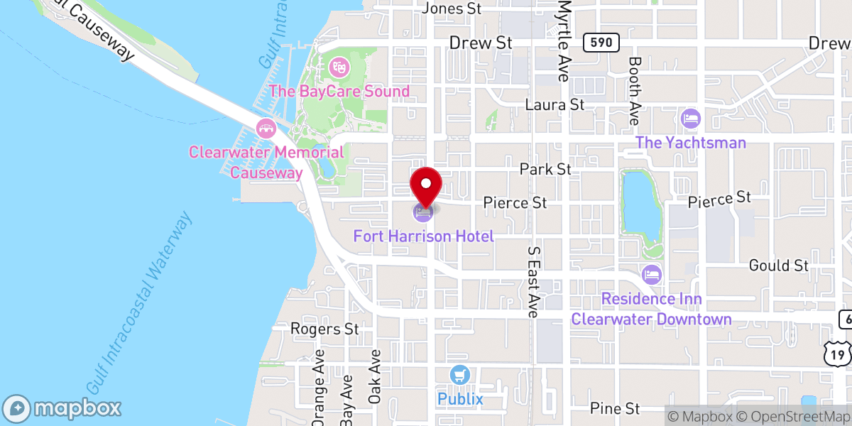 Map showing location of The Fort Harrison Religious Retreat