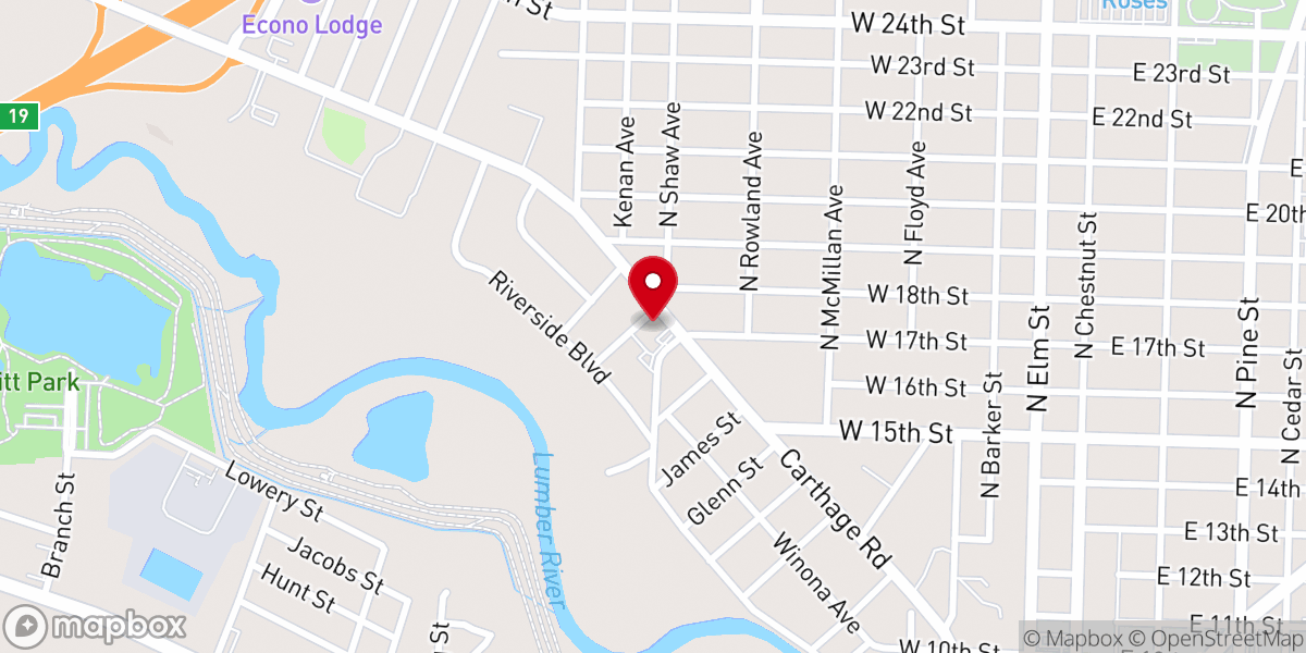 Map showing location of The Pentecostals | Lumberton, North Carolina