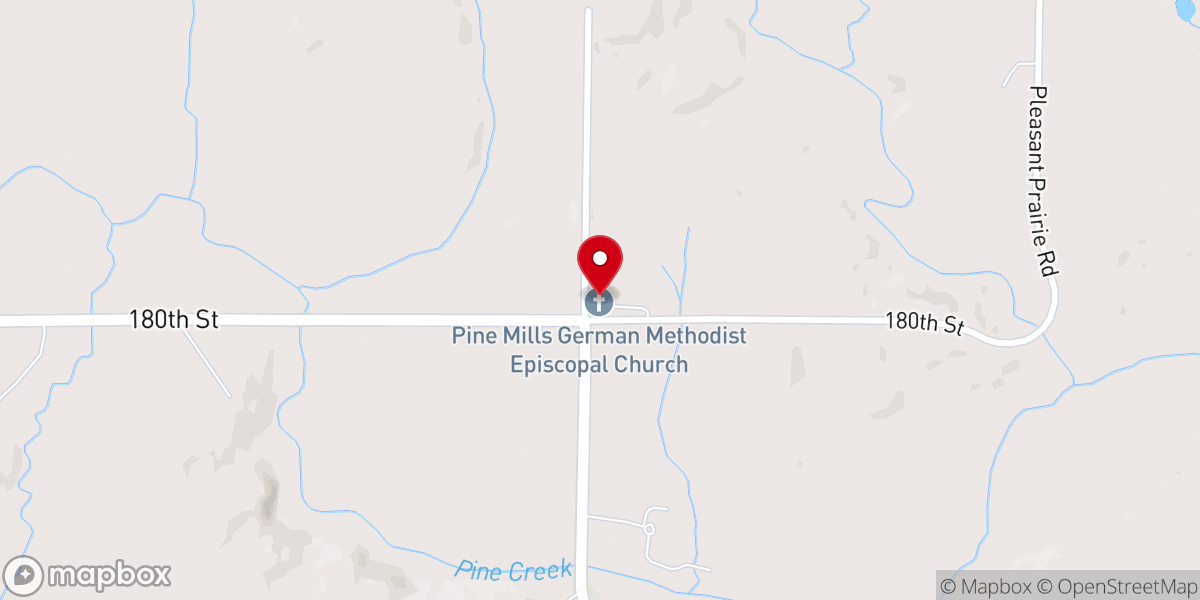 Map showing location of Old Stone Church