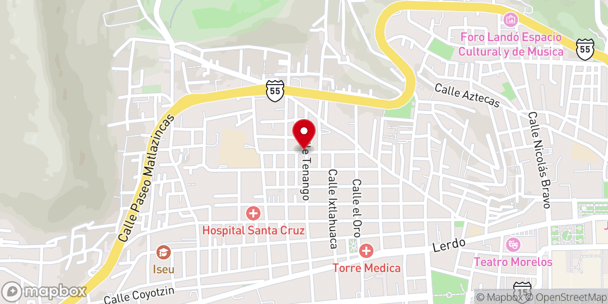 Map showing location of Iglesia Pentecostal Unida La Senda Antigua Toluca
