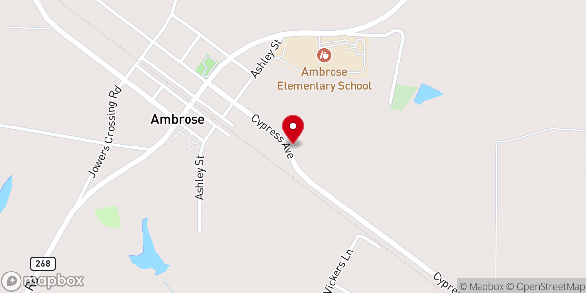 Map showing location of Mount Ebell Church