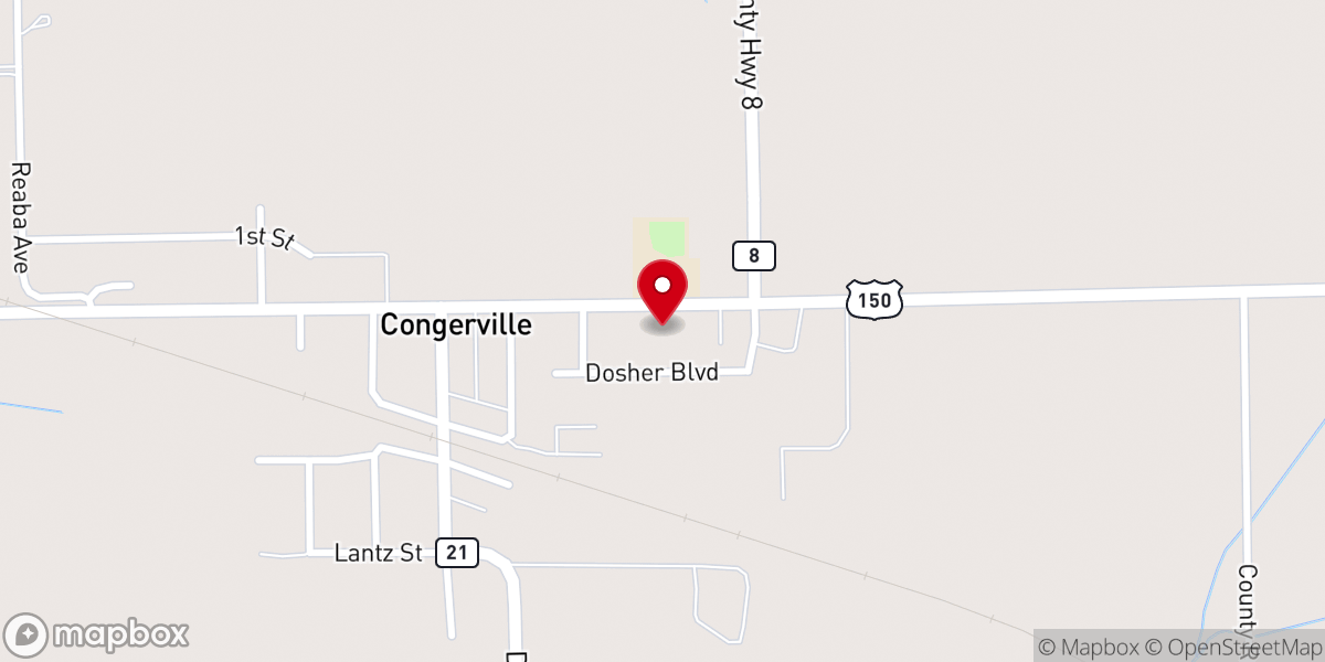 Map showing location of Rock Creek Bible Church