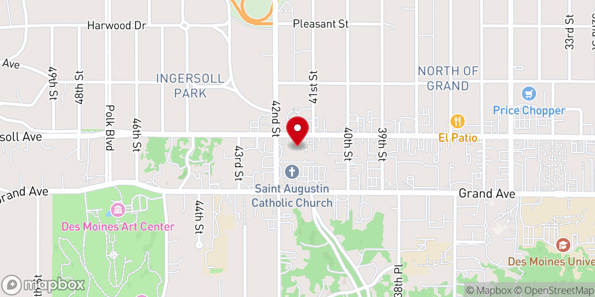 Map showing location of Plymouth Congregational Church