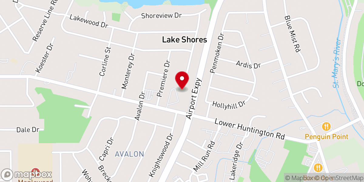 Map showing location of Avalon Missionary Church
