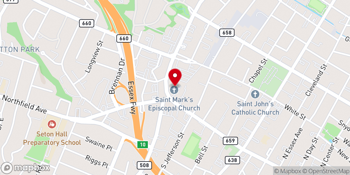 Map showing location of St. Mark's Church