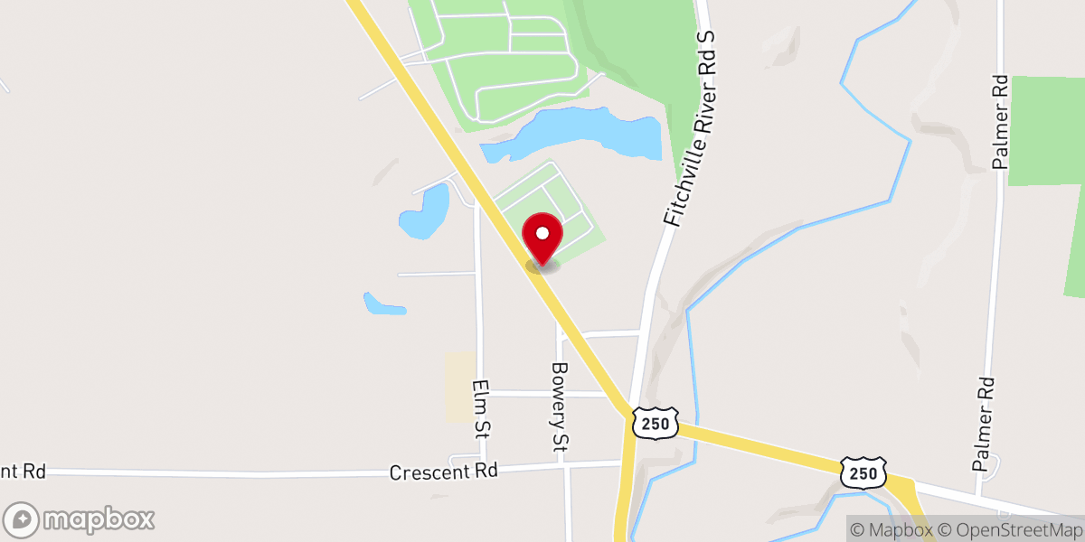 Map showing location of Fitchville church