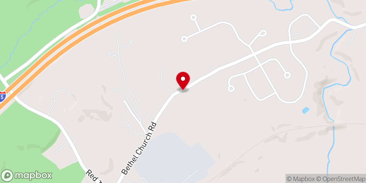 Map showing location of Bethel United Methodist Church