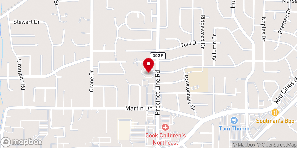 Map showing location of Shady Grove Baptist Church