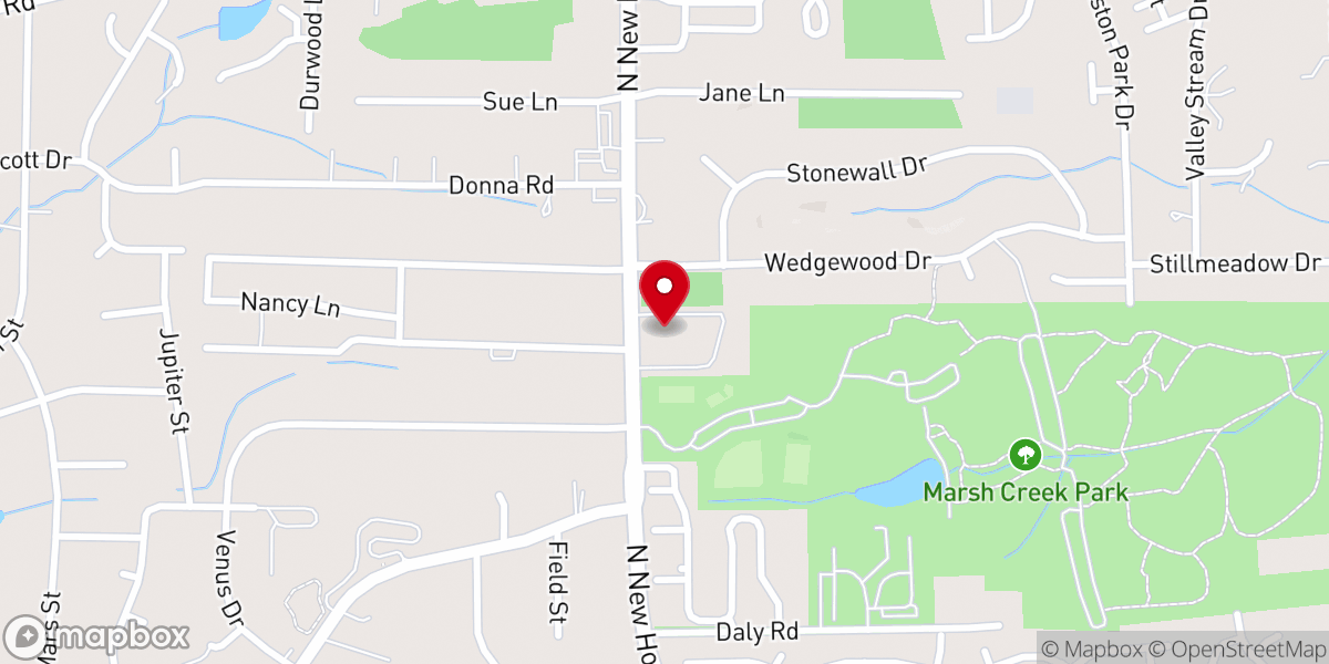Map showing location of Trinity Presbyterian Church
