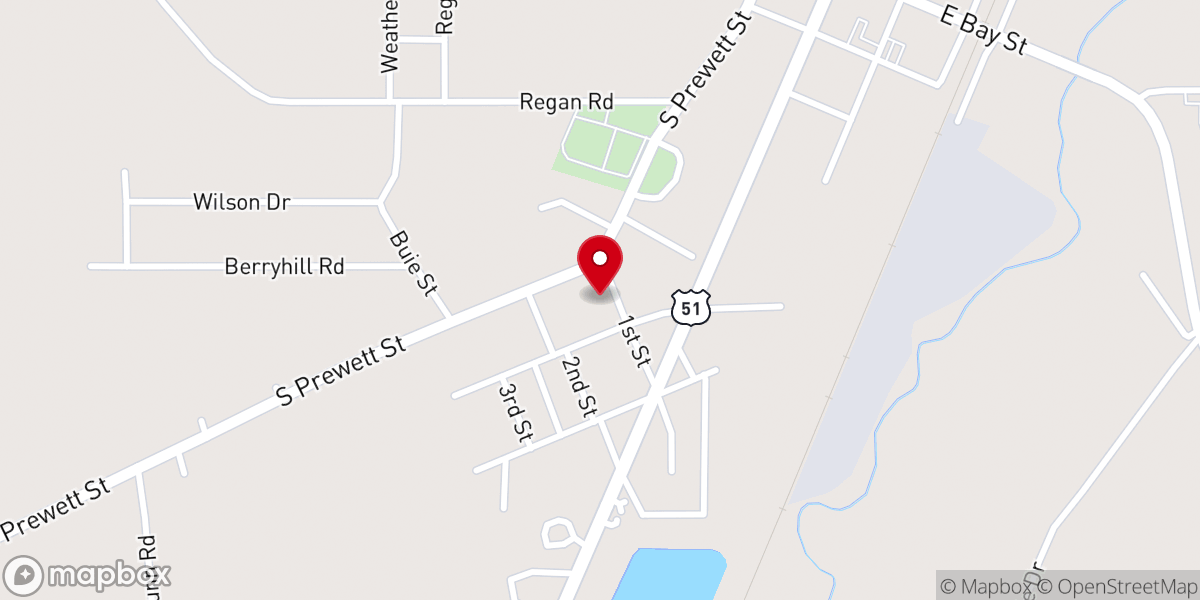 Map showing location of First Church of the Nazarene
