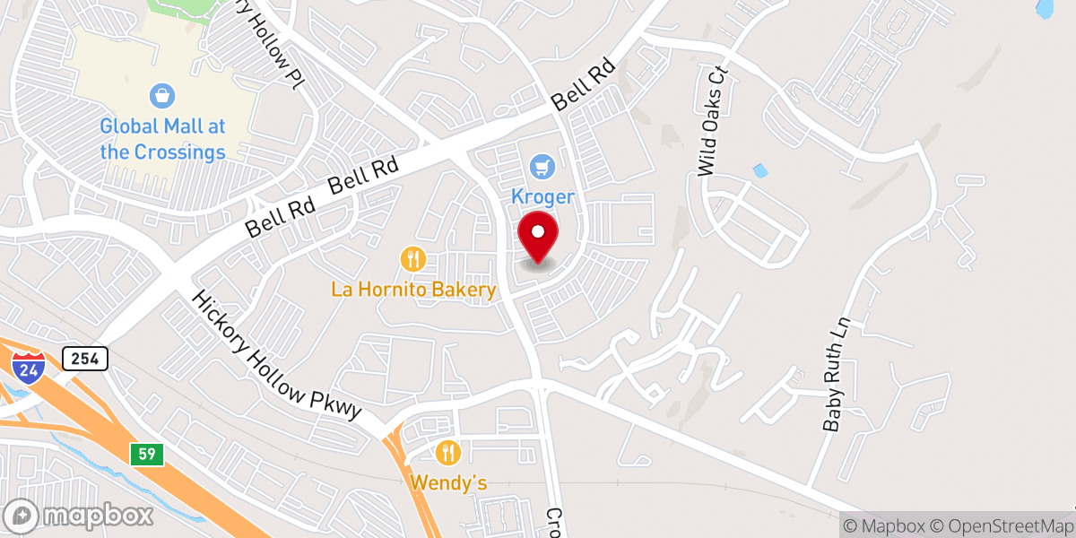 Map showing location of Victory Church