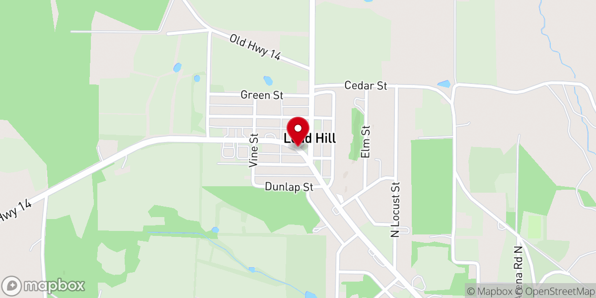 Map showing location of Lead Hill