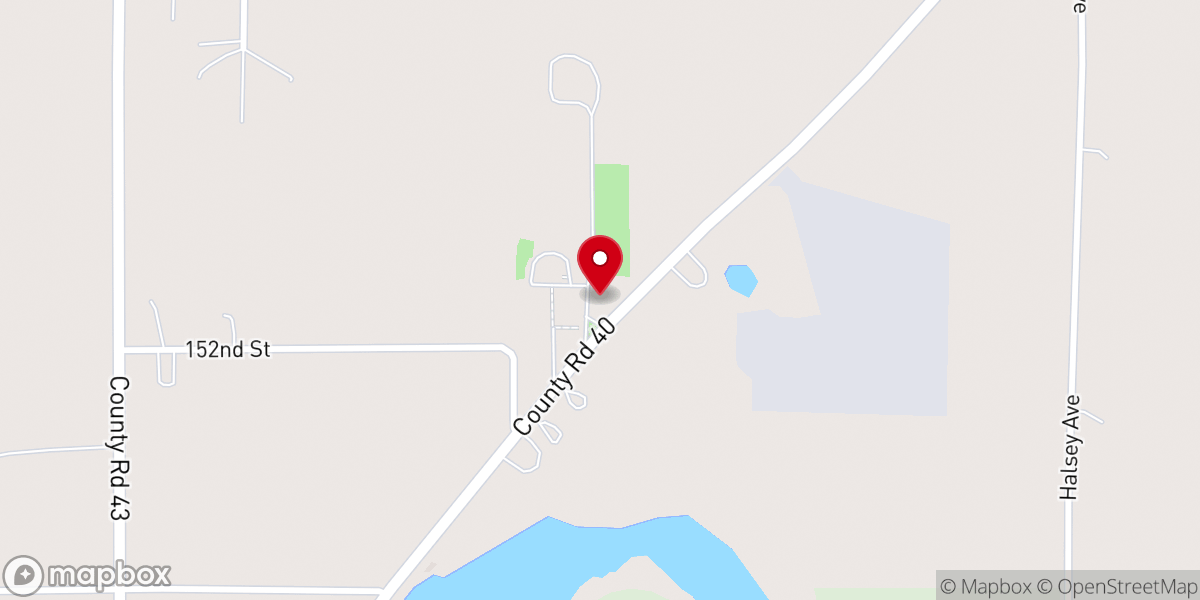 Map showing location of East Union Lutheran Church