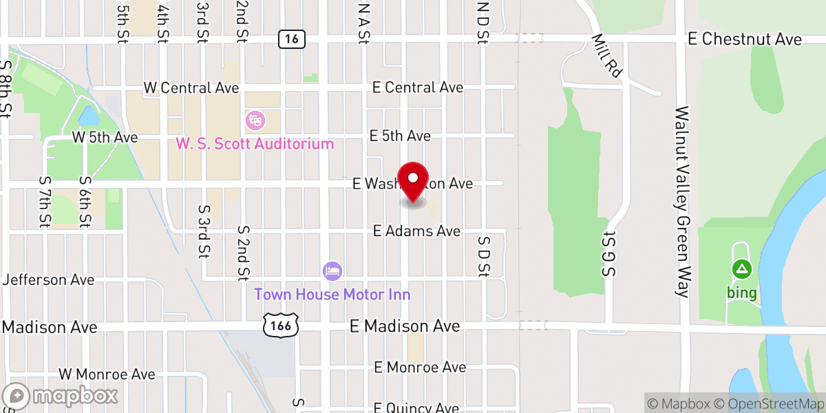 Map showing location of Sacred Heart Catholic Elementary School
