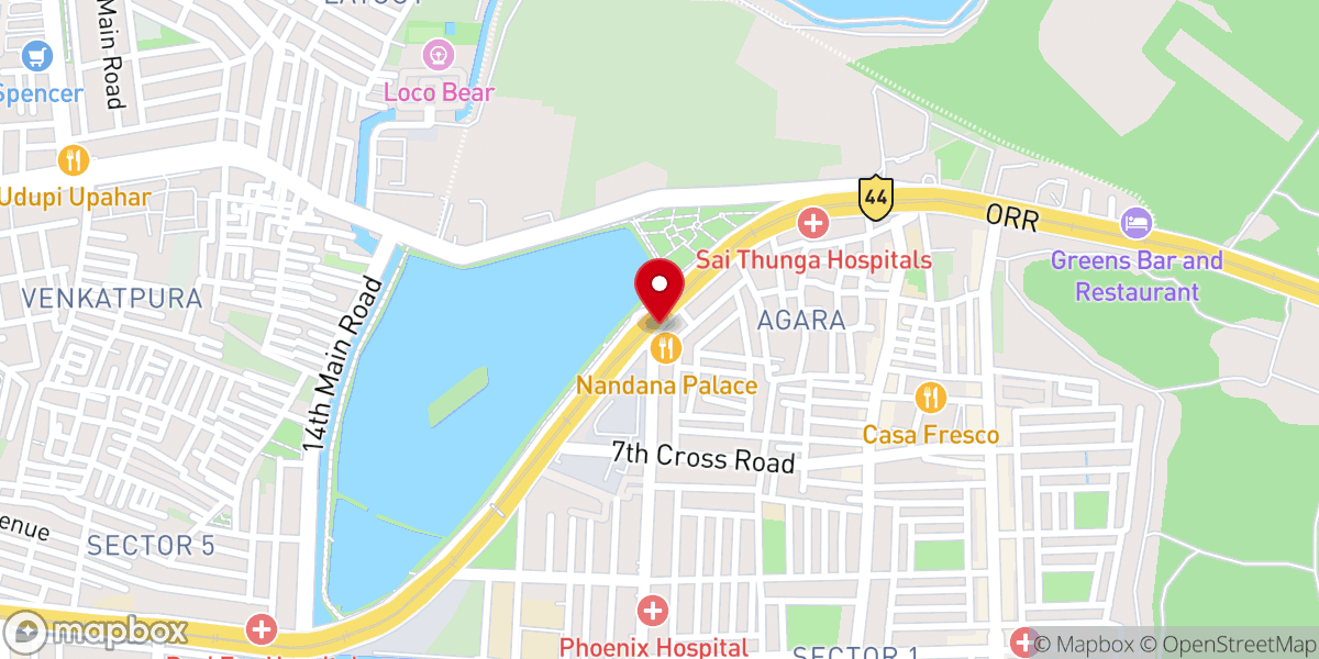 Map showing location of Faith Full Gospel Church (FFGC) - English, Hindi-Malayalam, Kannada ( Morning service) English‐Telugu (Evening Service)