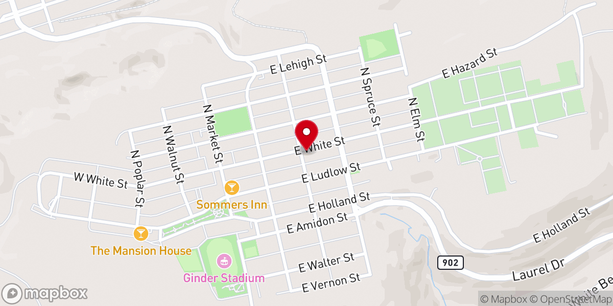 Map showing location of United Methodist Church