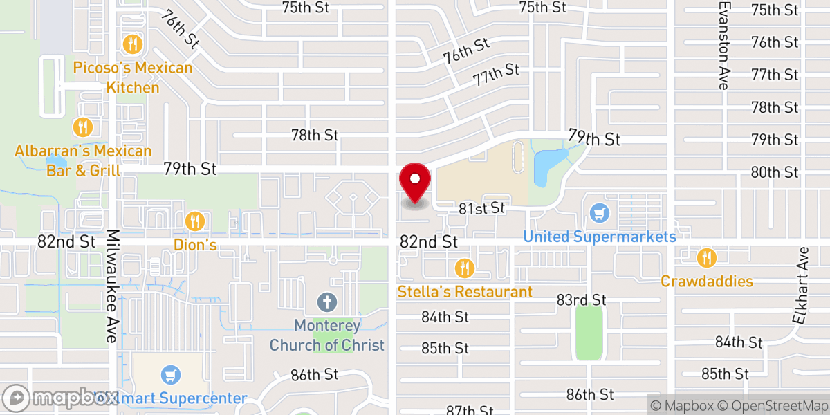 Map showing location of Cornerstone Bible Church