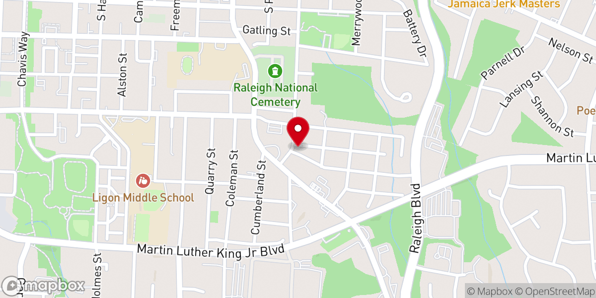 Map showing location of Saint James Holiness Church