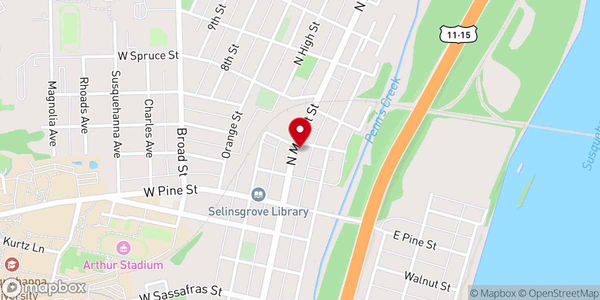 Map showing location of Selingrove Area Meals on Wheels Inc