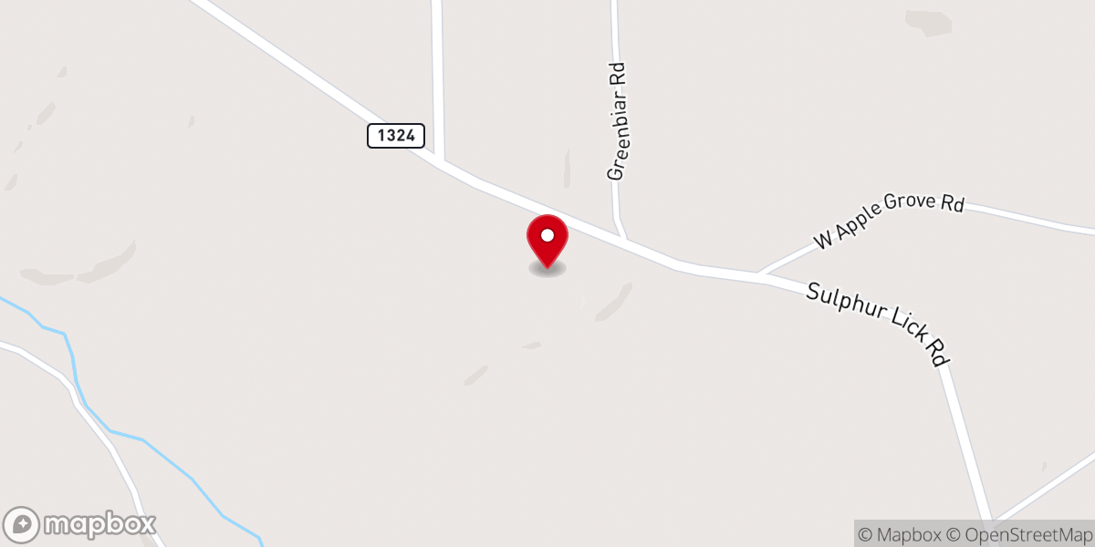 Map showing location of Oak Grove Church