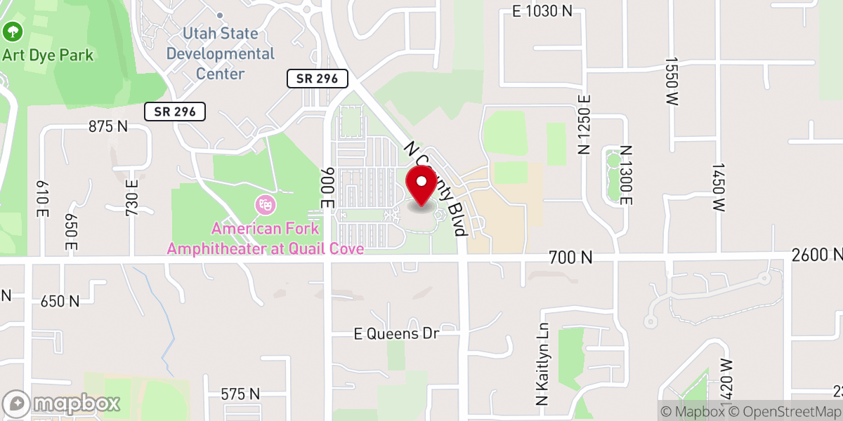 Map showing location of Mount Timpanogos Utah Temple
