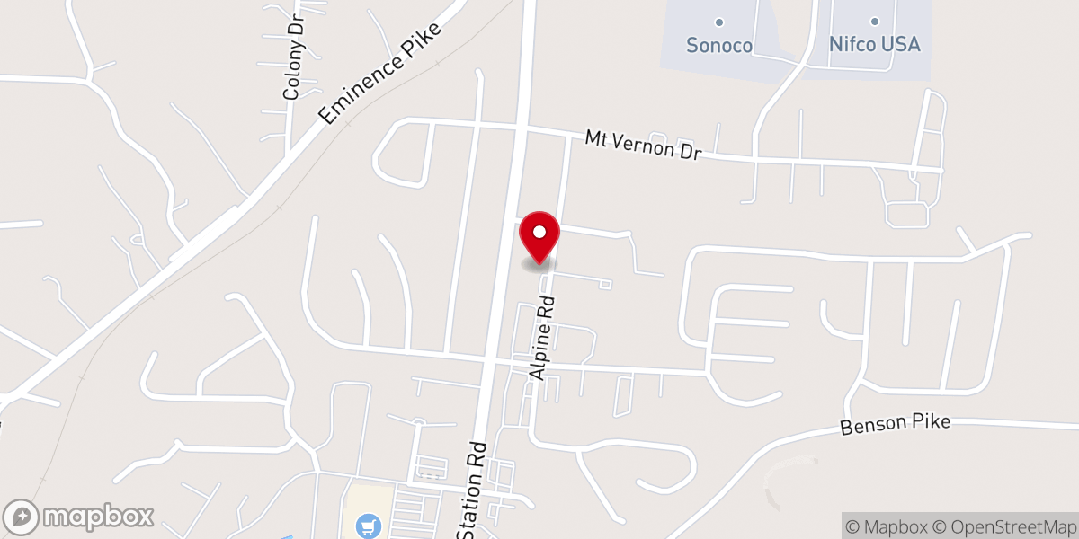 Map showing location of Iglesia Cristiana Jesús Rey de Reyes de Kentucky