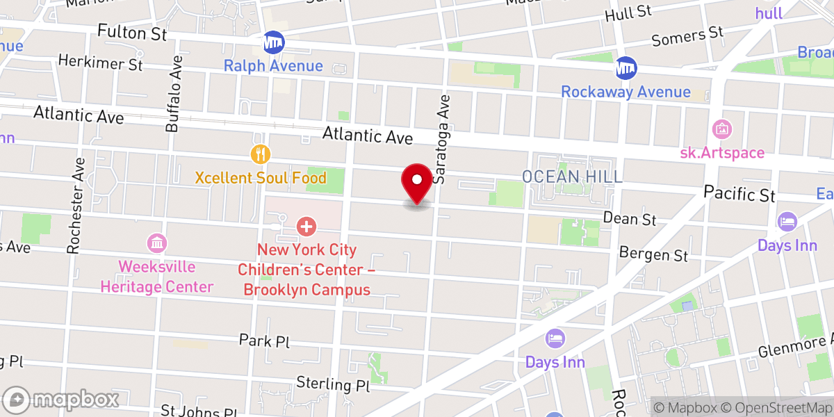 Map showing location of New Frontier Baptist Church