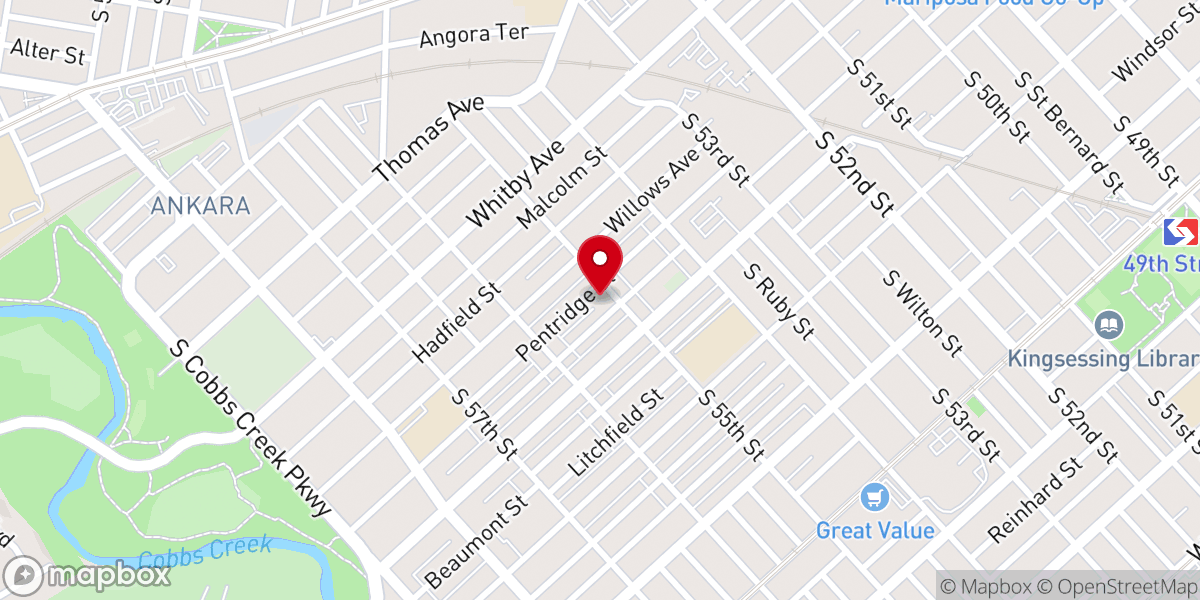 Map showing location of Concord Baptist Church