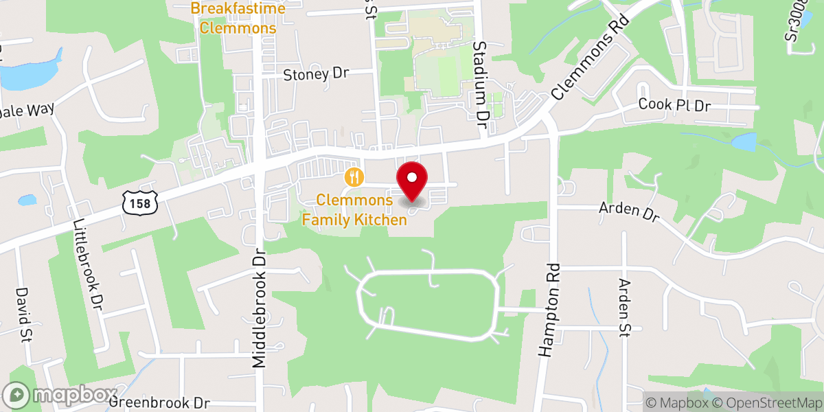 Map showing location of Clemmons Moravian Child Care