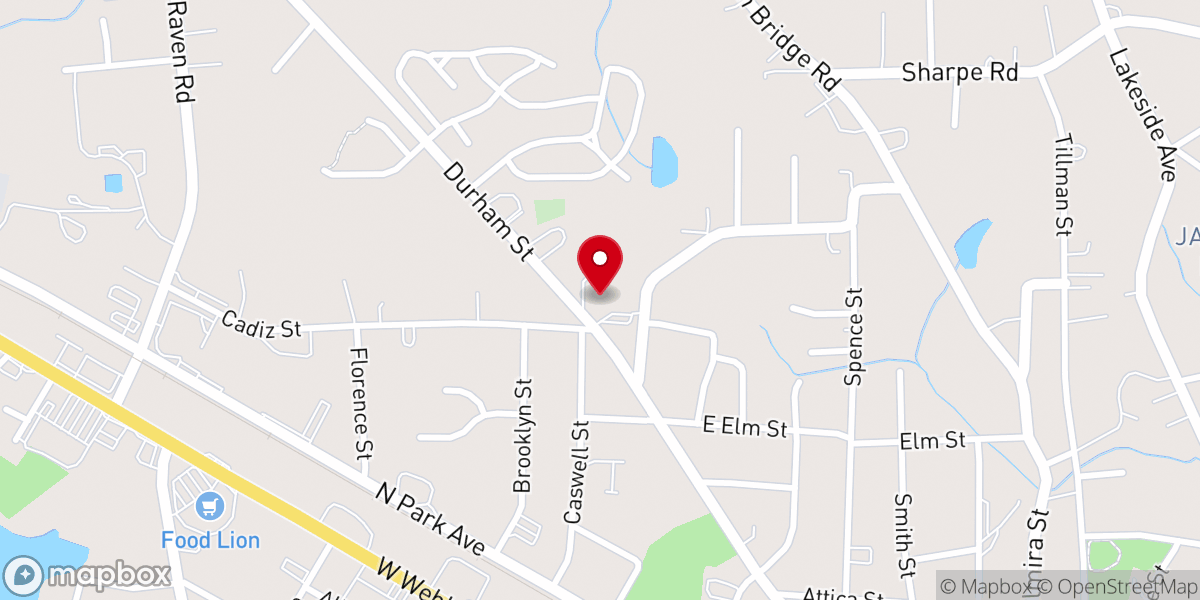Map showing location of Maple Grove Baptist Church
