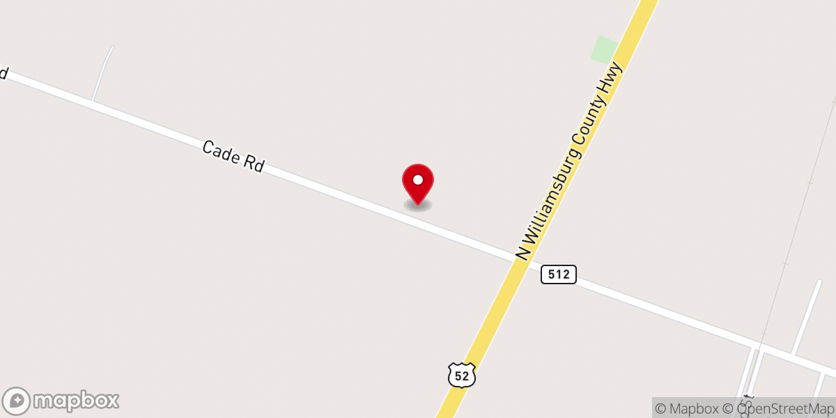 Map showing location of Cade's Pentecostal Holiness church