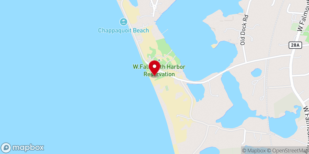 Map showing location of Chapoquoit Beach