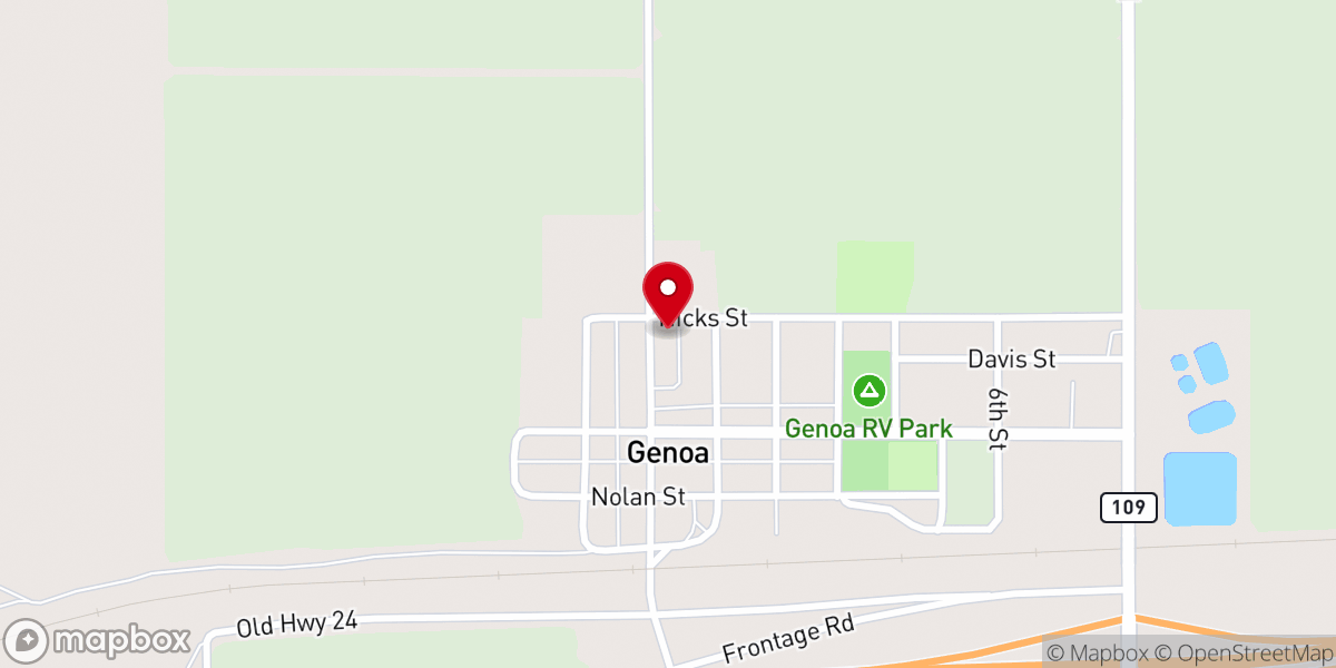 Map showing location of Genoa United Methodist Church
